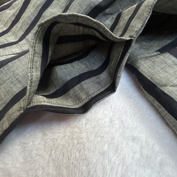 Opus 204 Seattle Vintage Striped Linen Long Coat Jacket Duster Robe Lagenlook - Picture 11 of 12